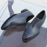 Handmade Classic Gray Leather Men Fashion Dress Oxford Shoes - Thumbnail 2
