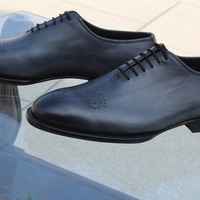 Handmade Classic Gray Leather Men Fashion Dress Oxford Shoes - Thumbnail 3