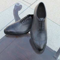 Handmade Classic Gray Leather Men Fashion Dress Oxford Shoes - Thumbnail 5