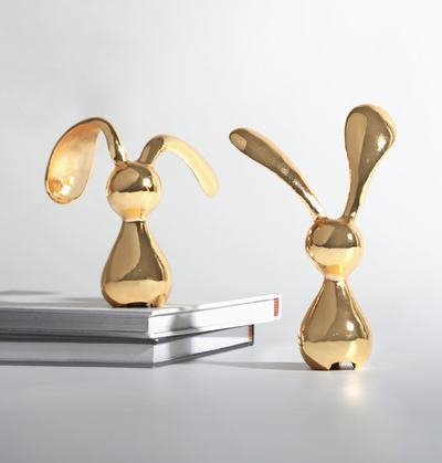 Modern Light Luxury Soft Golden Rabbit Small Ornaments