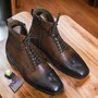 Men Side Zipper Ankle Boots Two Tone Burnish Toe Cap toe Dress Boots-1