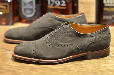 Men's Choice Grey Brogue Cap Toe Dress Handmade Shoes