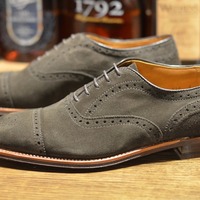Men's Choice Grey Brogue Cap Toe Dress Handmade Shoes - Thumbnail 1