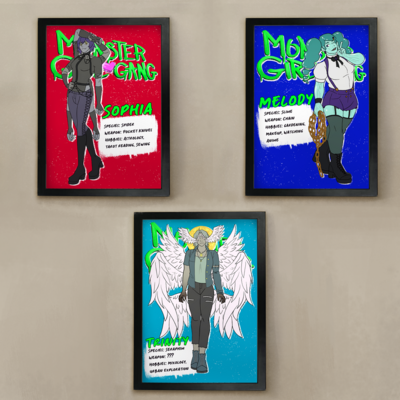 Monster girl gang 5x7" profile art prints