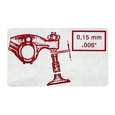 VW Beetle Valve Adjustment Decals