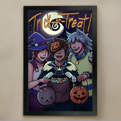 Kingdom hearts halloween town trick-or-treat | 11x17" art print