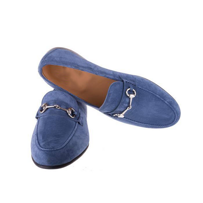 Blue suede dress shoes 7-13us handmade edition