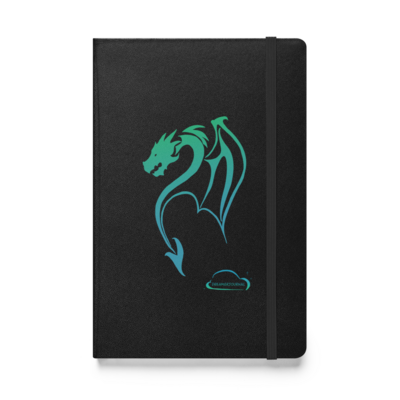 Dragon shape - green blue gradient hardcover bound notebook