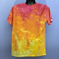 Tie Dye Large Women's Misses t shirt Heartbreaker Devil hot hibiscus orange yellow  - Thumbnail 1
