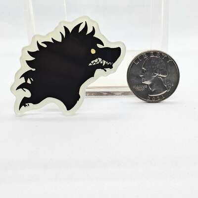 Glow in the dark pin: wolf's curse