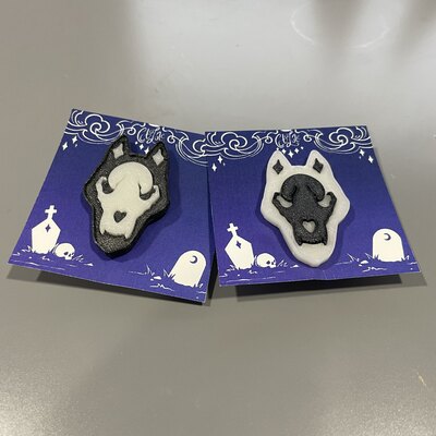 Canis-3d printed glow in the dark pin