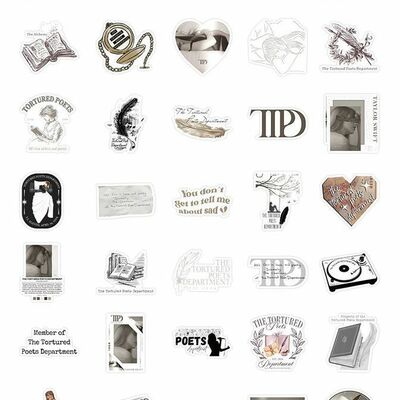Ttpd stickers taylor swift the tortured poets department album inspired decals ts gift 53pcs/set