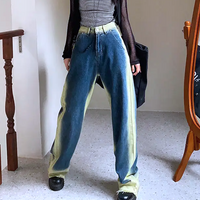 90S WASHED GRADIENT WIDE LEG DENIM JEANS - Thumbnail 7