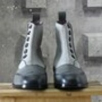 Men’s Gray Button Top Wing Tip Leather Suede Boot - Thumbnail 1