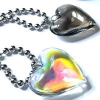 HOLOGRAM  GLASS LOVE HEART CHOKER  - Thumbnail 2