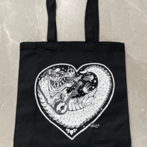 "Alligator Heart" Tote Bag (black)