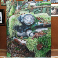 "Swallowed Whole" Acrylic painting on 16 x 20 inch stretched canvas. Original artwork by N.E.Thompson  - Thumbnail 2