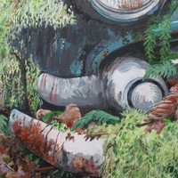 "Swallowed Whole" Acrylic painting on 16 x 20 inch stretched canvas. Original artwork by N.E.Thompson  - Thumbnail 5