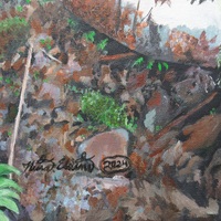 "Swallowed Whole" Acrylic painting on 16 x 20 inch stretched canvas. Original artwork by N.E.Thompson  - Thumbnail 6