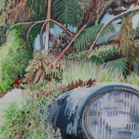 "Swallowed Whole" Acrylic painting on 16 x 20 inch stretched canvas. Original artwork by N.E.Thompson  - Thumbnail 7