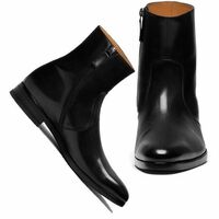 Men Side Zipper Leather Boot Ankle High Leather Boot Dress Black Leather Boots - Thumbnail 4