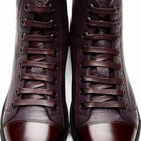 New Men Fancy Sneaker Toe Real Leather & Fabric Boots, bottes hommes, men boot - Thumbnail 1