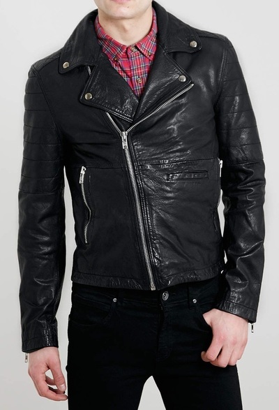 Copy of Handmade Men Black Leather Jacket Men Biker Moto Genuine Lambskin Leather Jacket