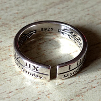 Stunning Punk Romance Statement Engraved Silver Ring Unique - Thumbnail 3