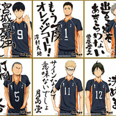 Haikyuu!! visual shikishi collection volume 1 (karasuno) - hinata , kageyama, nishinoya, daichi sawamura, sugawara