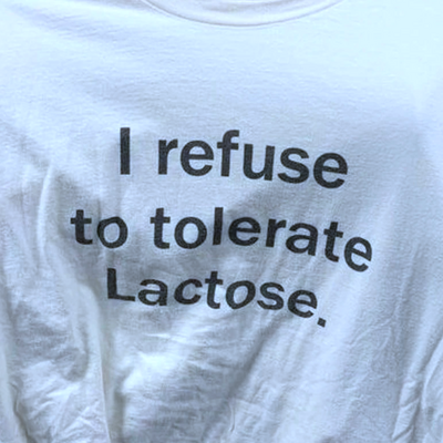 Free shipping-i refuse to tolerate lactose tee - Thumbnail 1
