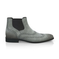 New Handmade Cowhide Leather men Gray chelsea shoes, Winter high ankle shoes for - Thumbnail 4