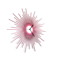 The Big Bang Red - organic sunburst wall clock with silent movement - Thumbnail 5
