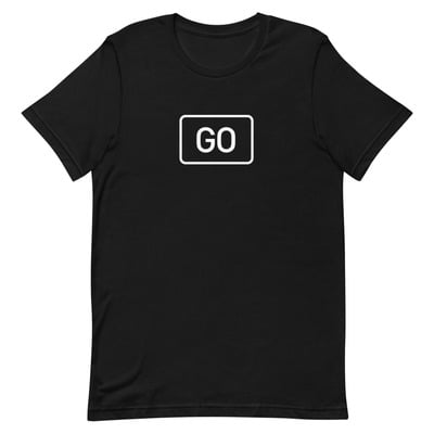 Black "go" shirt
