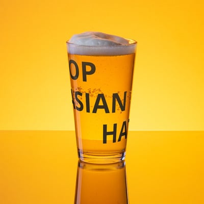 Stop asian hate shaker pint glass