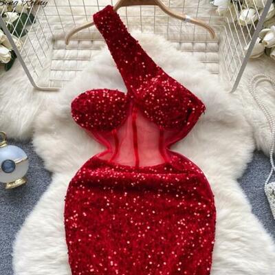 Fashion bodycon sexy new sequins sleeveless midi dress