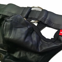 2PK Sexy Gay Mens Underwear Faux Leather Cut-out Thong Underpants Panties MJ1619 - Thumbnail 6