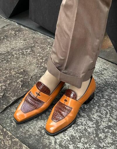 Formal Wear Hand Stitch Dress Loafers Slips On Shoes For Mens