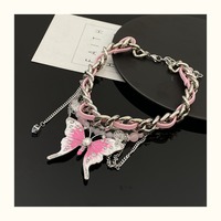 Romantic Butterfly Pendant Chocker - Thumbnail 2