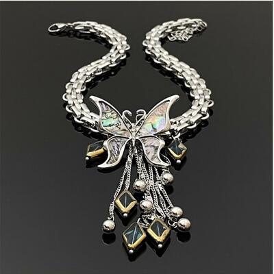 Tassel butterfly clavicle chain necklace 