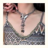 Tassel Butterfly Clavicle Chain Necklace  - Thumbnail 3