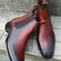 Crafted Leather Handcrafted Classic Brown Patina Leather Chelsea Boot-1