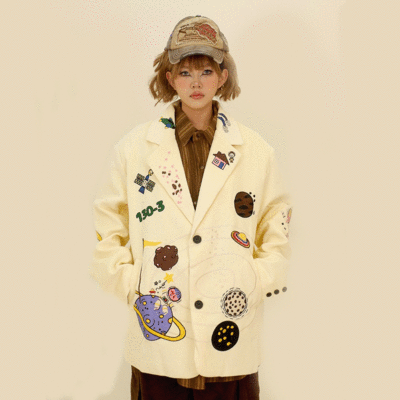 Harajuku cute universe planet galaxy hoodies jacket