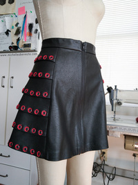 OOAK Collateral Damage Skirt - Red - Thumbnail 1