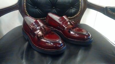 Handmade Leather Ox Blood Patina Tassel Loafers Men Shoes Custom man shoes