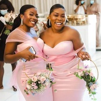 Pink Bridesmaid Dresses Mermaid for Wedding Party - Thumbnail 1