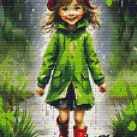 Walking With The Dog Cross Stitch Pattern - Thumbnail 1