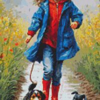 Walking With The Dogs Cross Stitch Pattern - Thumbnail 1