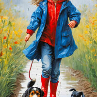 Walking With The Dogs Cross Stitch Pattern - Thumbnail 2