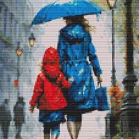 Under The Umbrella Cross Stitch Pattern - Thumbnail 1
