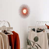 Radium red - elegant sunburst wall clock, a piece of wall art in 4 sizes - Thumbnail 1
